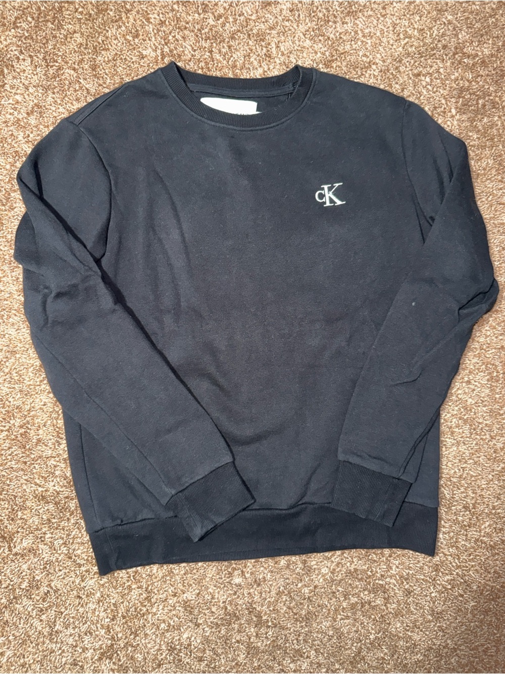 Calvin Klein Jeans Black Crewneck Sweatshirt with CK Logo